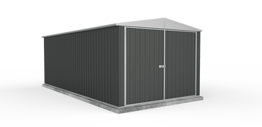 Absco 3.00mW x 5.96mD x 2.30mH Double Door Highlander Garden Shed - Woodland Grey - Shed City